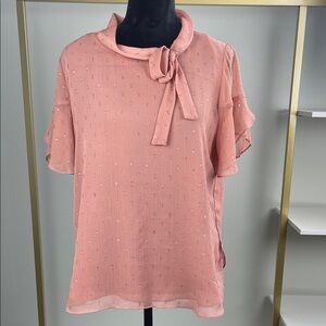 Ivanka Trump Elegant Pink Women's Top with Bow Detail Ladies Size S/P